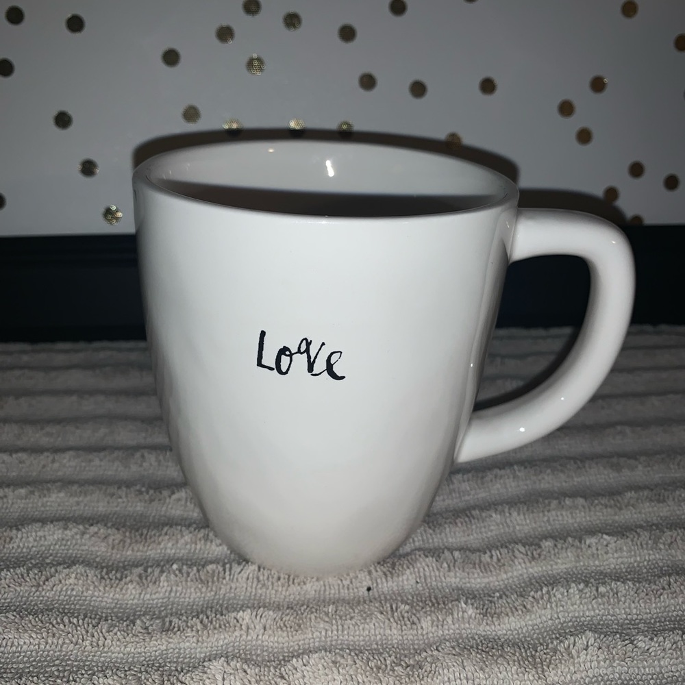 Rae Dunn Artisan Collection by Magenta Love Cursive Script White Coffee Tea Mug